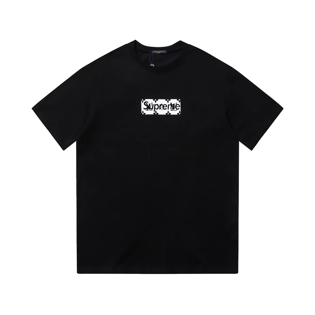 T-Shirt mit Box-Logo von Supreme x Louis Vuitton - EUR FASHION