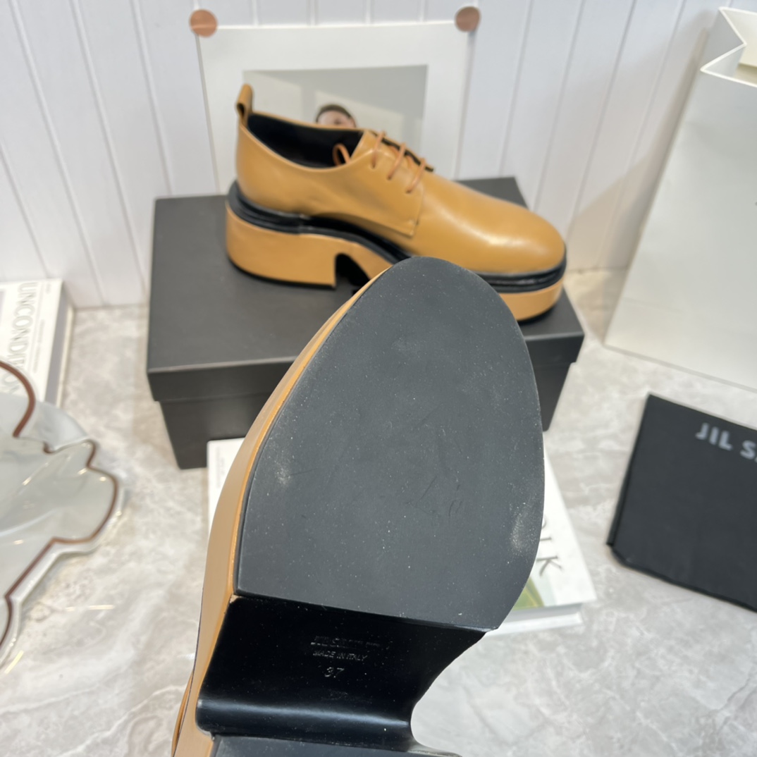 Jil Sander Braune Schnürschuhe mit Keilabsatz - EUR FASHION