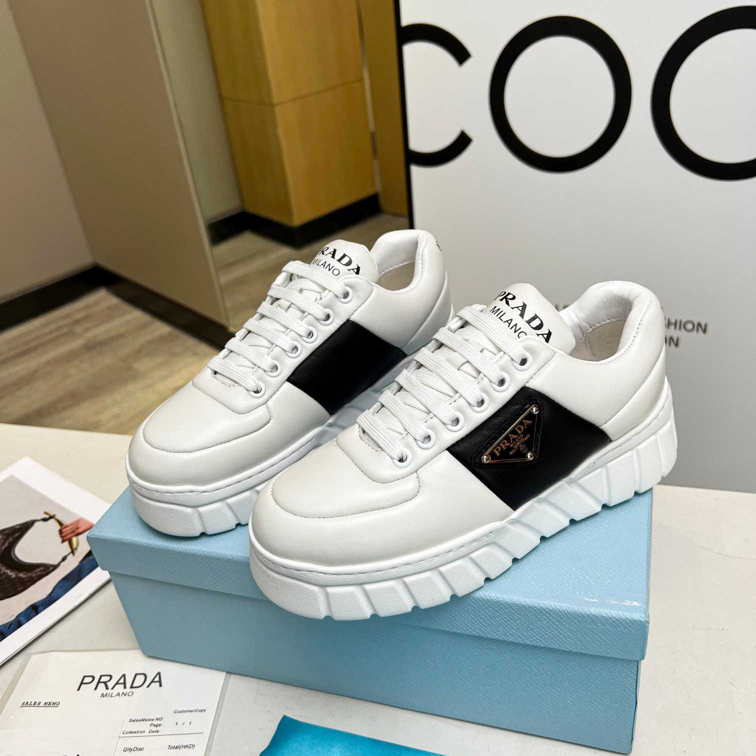 Prada gepolsterte Sneakers aus Nappaleder - EUR FASHION