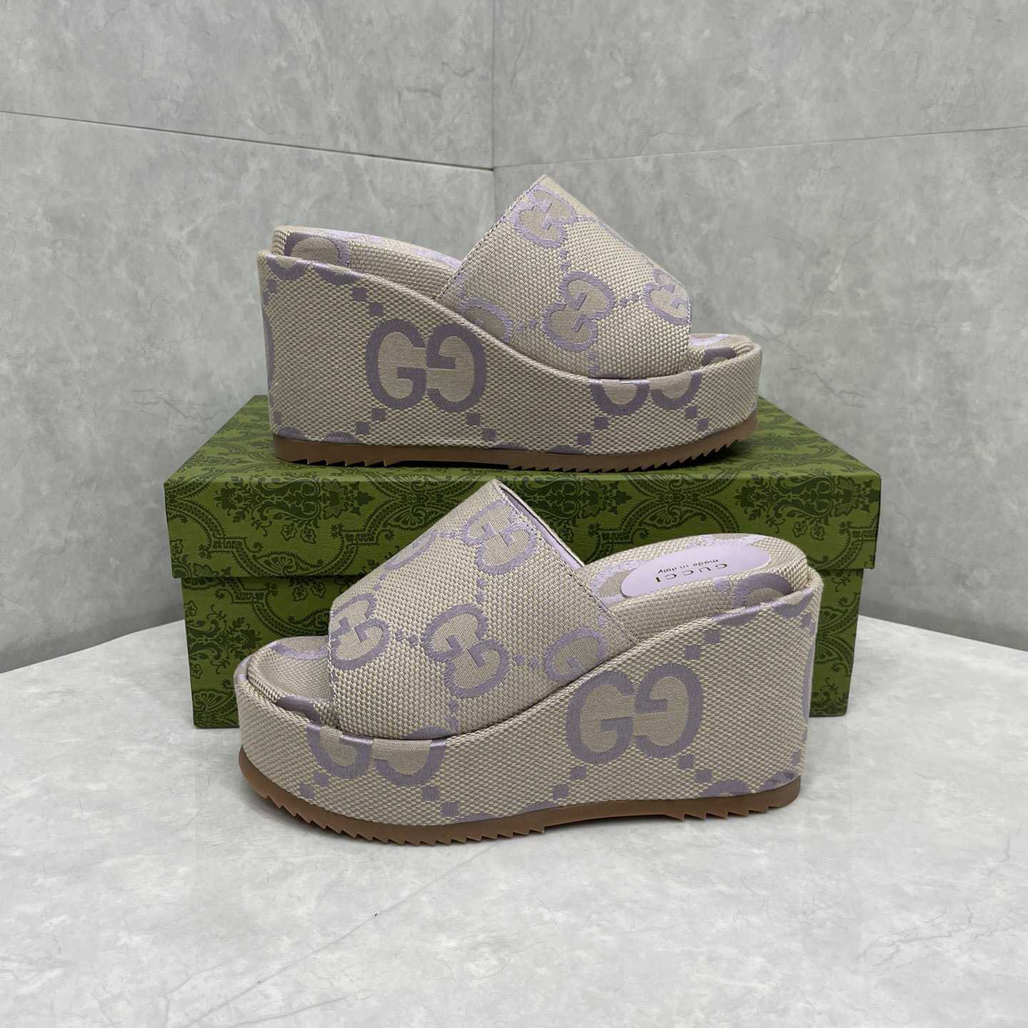Gucci Jumbo GG Plateau-Slide-Sandale für Damen - EUR FASHION