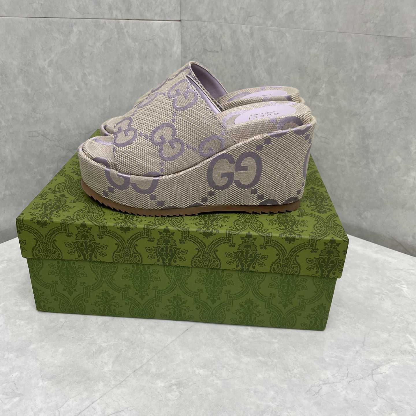 Gucci Jumbo GG Plateau-Slide-Sandale für Damen - EUR FASHION