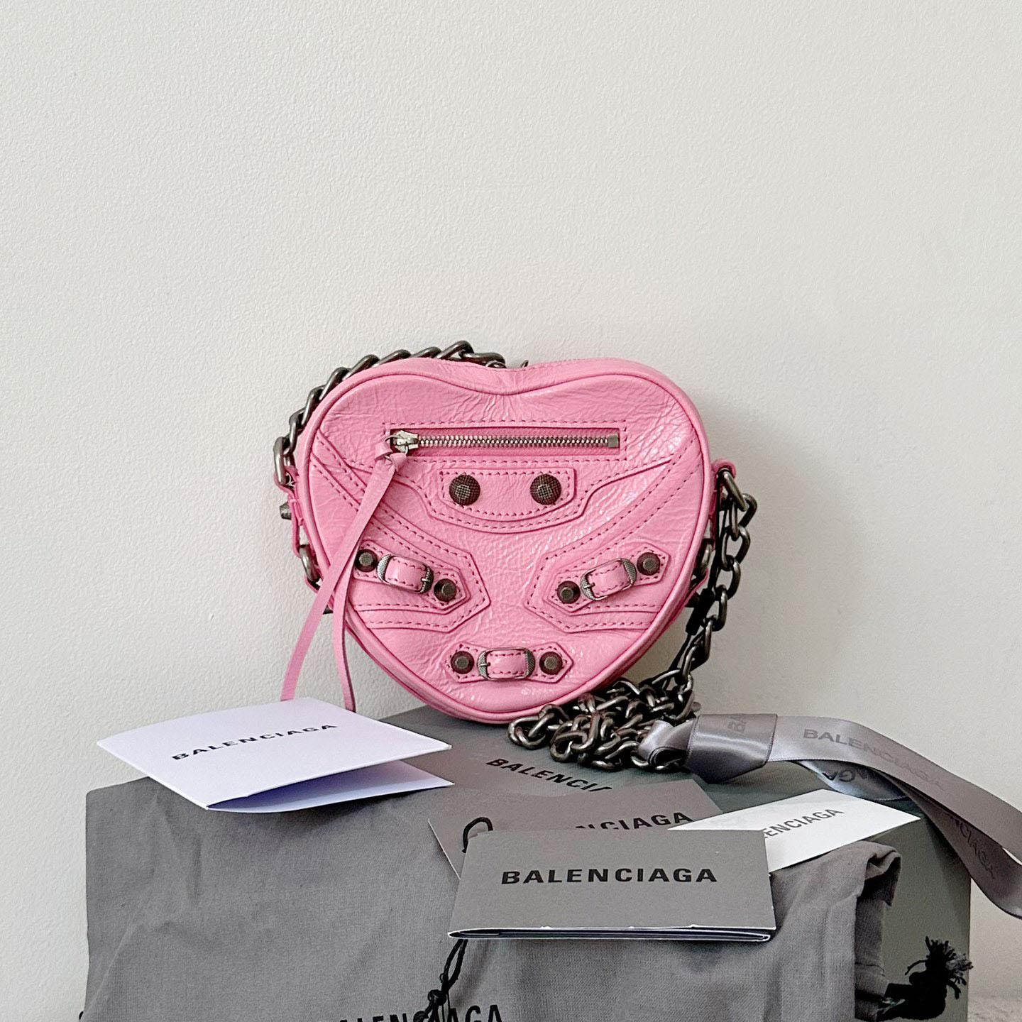 Balenciaga Le Cagole Heart Mini-Tasche in Rosa (16–12,7–4,5 cm) - EUR FASHION