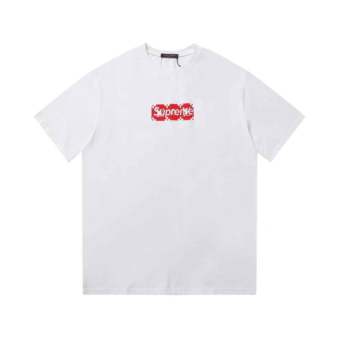 T-Shirt mit Box-Logo von Supreme x Louis Vuitton - EUR FASHION