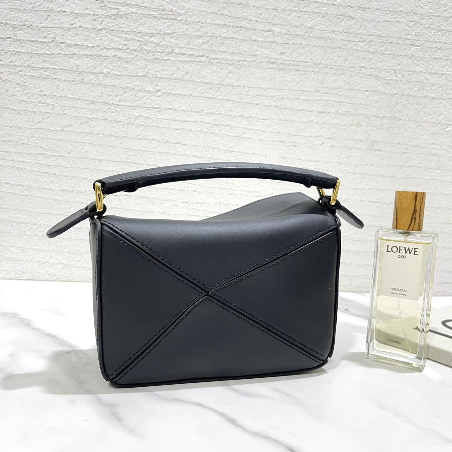 Loewe Calcifer Mini Puzzle-Tasche aus satiniertem Kalbsleder und Kristall - EUR FASHION