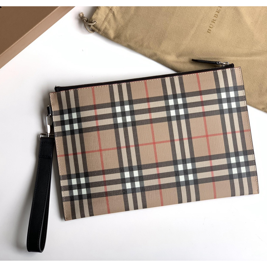 Burberry Vintage Check Canvas-Reißverschlussbeutel (30 cm * 19,5 cm) - EUR FASHION