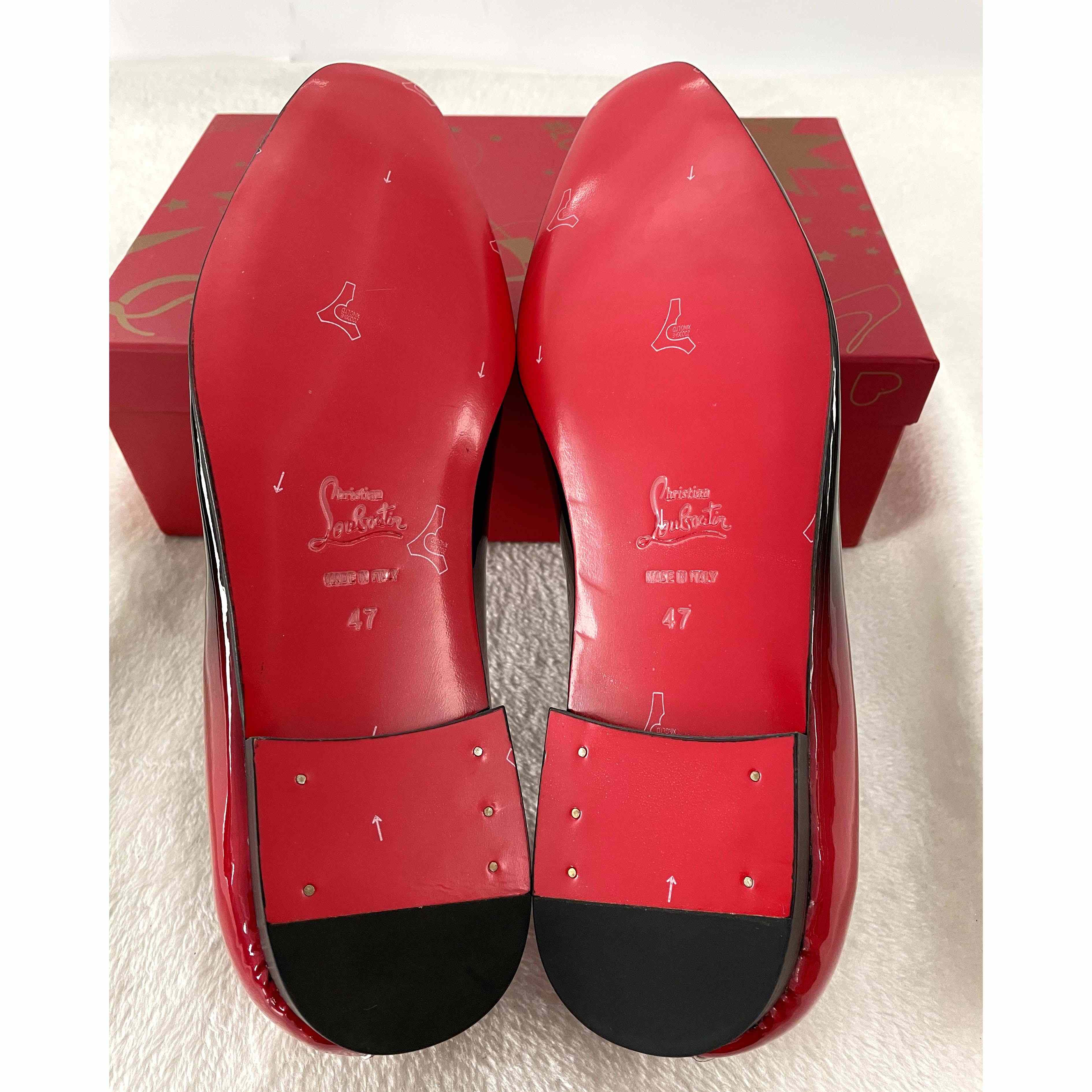 Christian Louboutin Schwarz-Rote Lackleder-Loafer-Kleiderschuhe - EUR FASHION