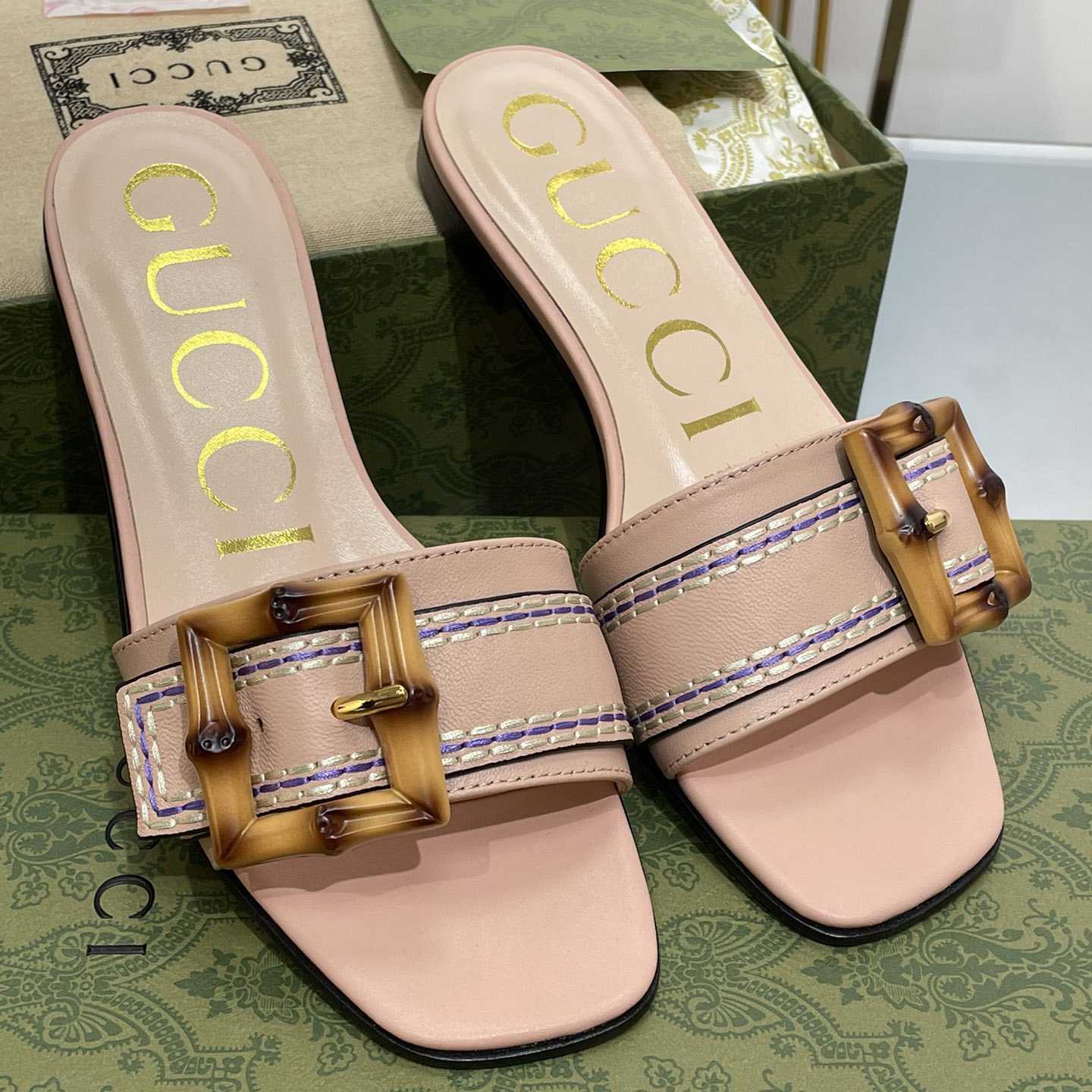 Gucci Damen-Slide-Sandale mit Bambusschnalle - EUR FASHION