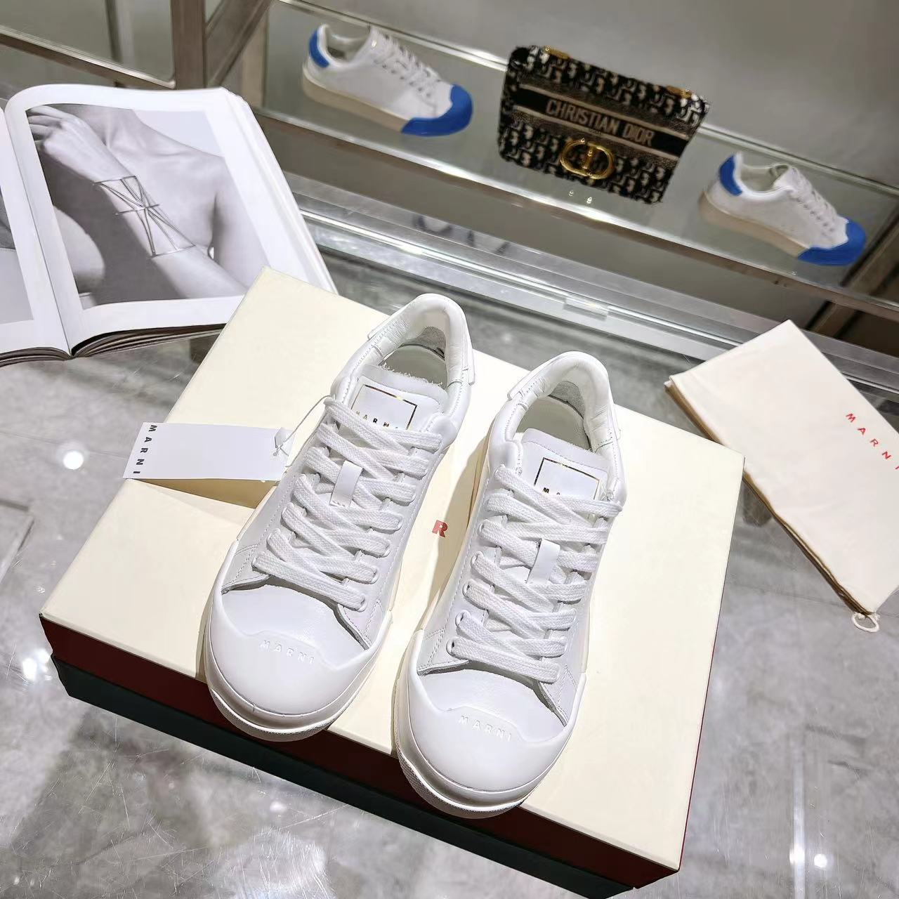 Marni Dada Bumper Sneaker aus weißem Leder - EUR FASHION