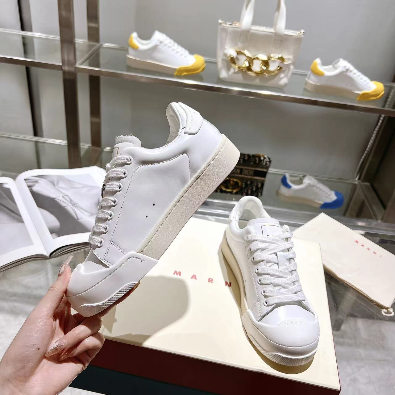 Marni Dada Bumper Sneaker aus weißem Leder - EUR FASHION