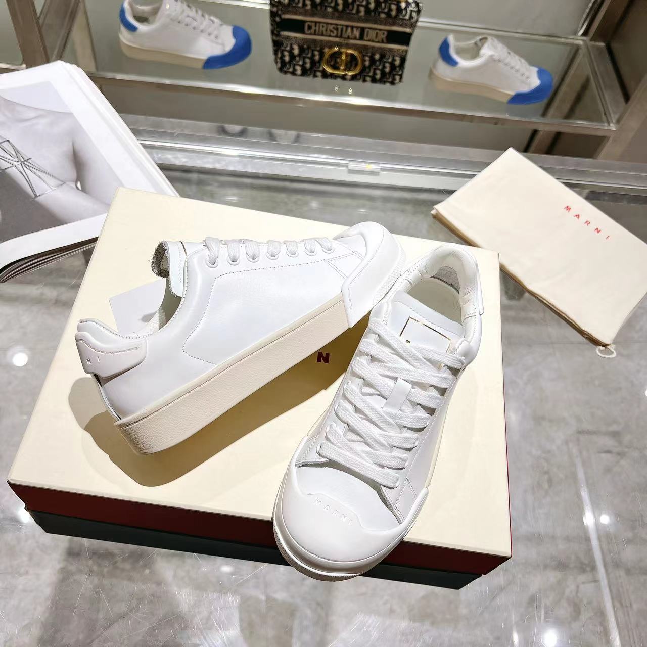 Marni Dada Bumper Sneaker aus weißem Leder - EUR FASHION