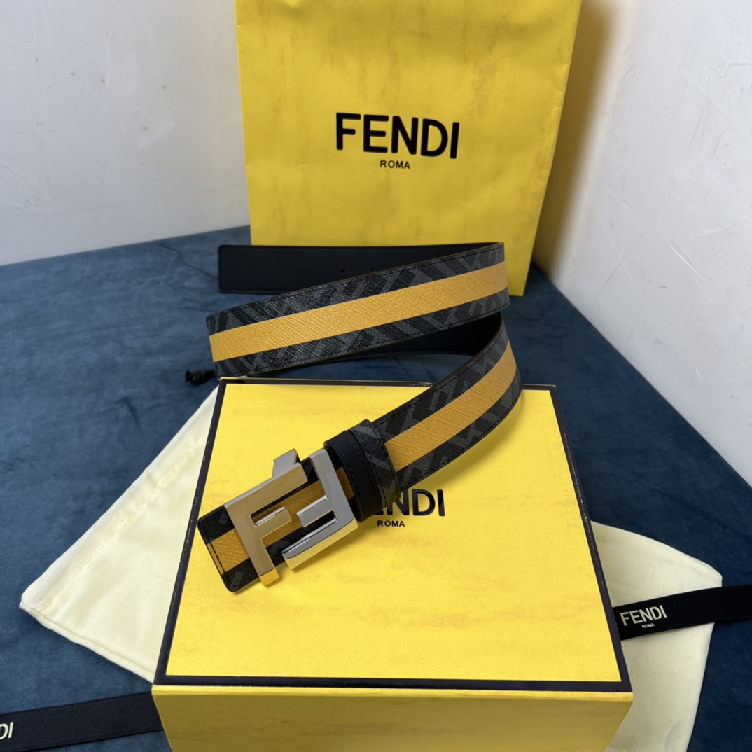 Fendi Wendegürtel aus schwarzem Leder - EUR FASHION