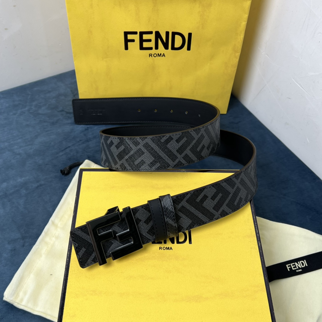 Fendi Wendegürtel aus schwarzem Leder - EUR FASHION