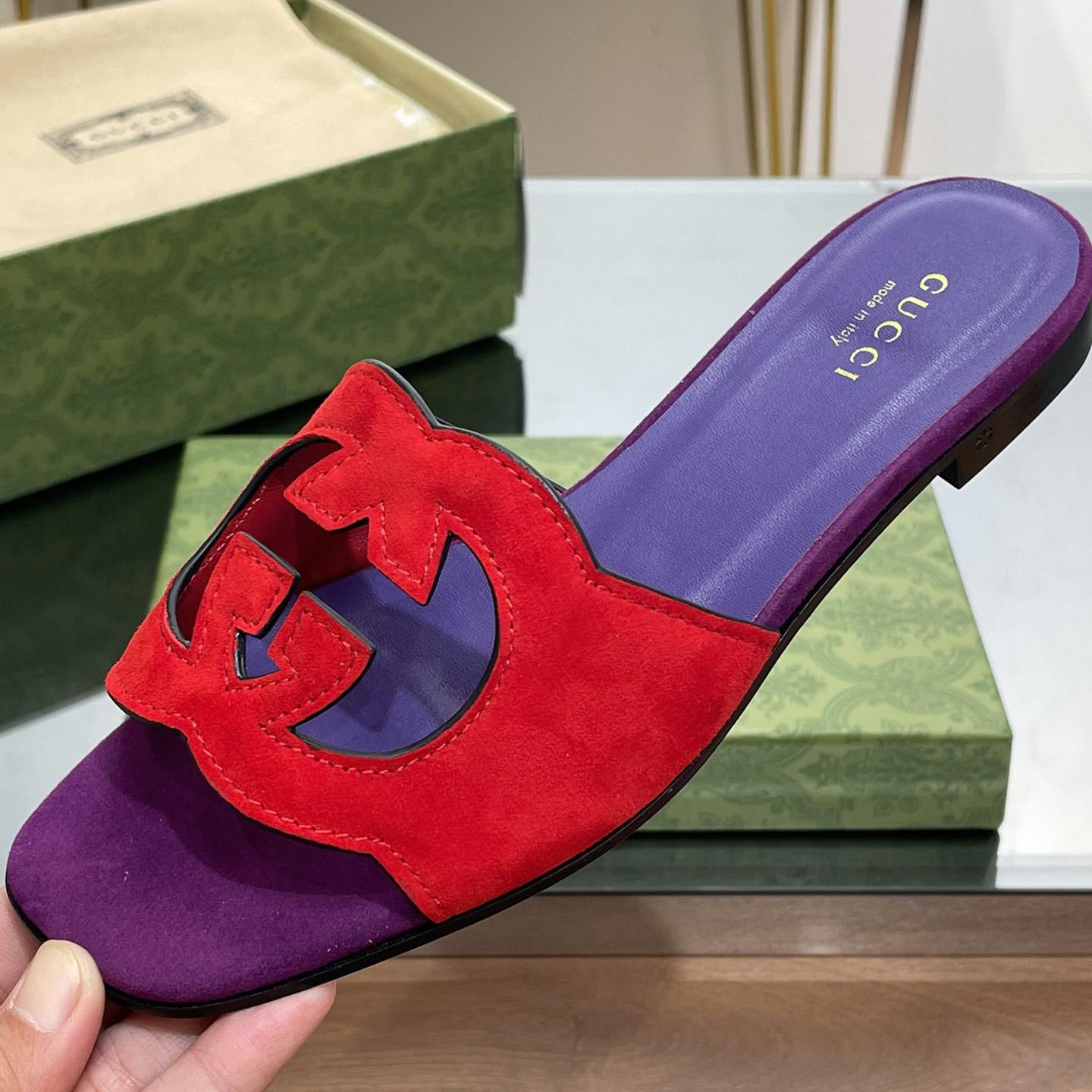 Gucci Damen-Slide-Sandale mit ineinandergreifendem G-Ausschnitt - EUR FASHION