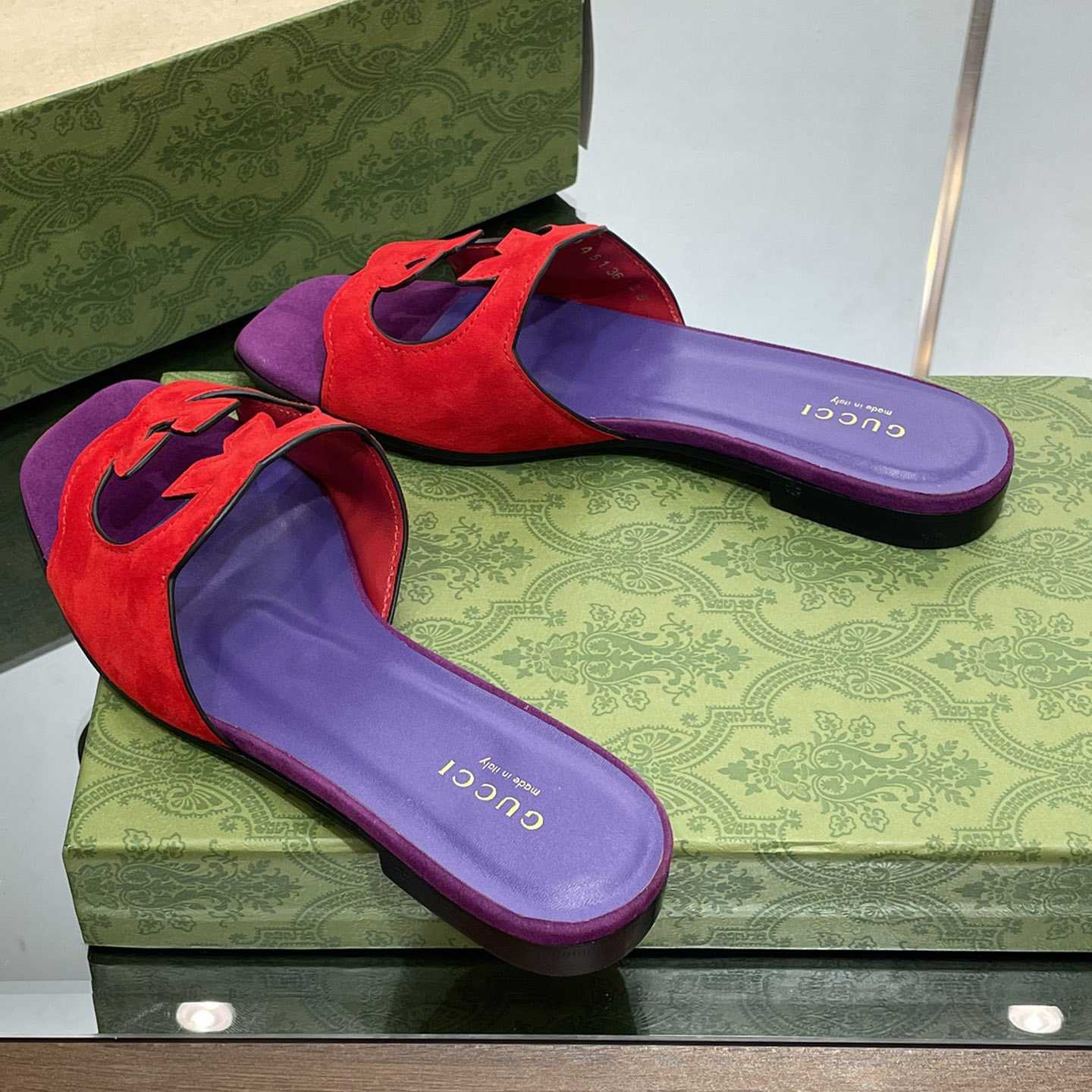 Gucci Damen-Slide-Sandale mit ineinandergreifendem G-Ausschnitt - EUR FASHION