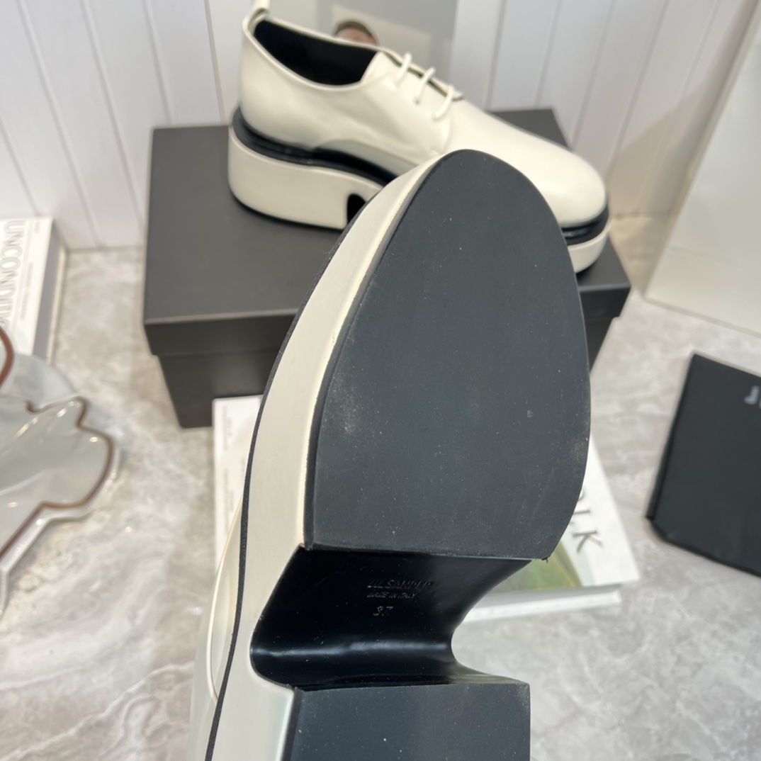 Weiße Schnürschuhe mit Keilabsatz von Jil Sander - EUR FASHION