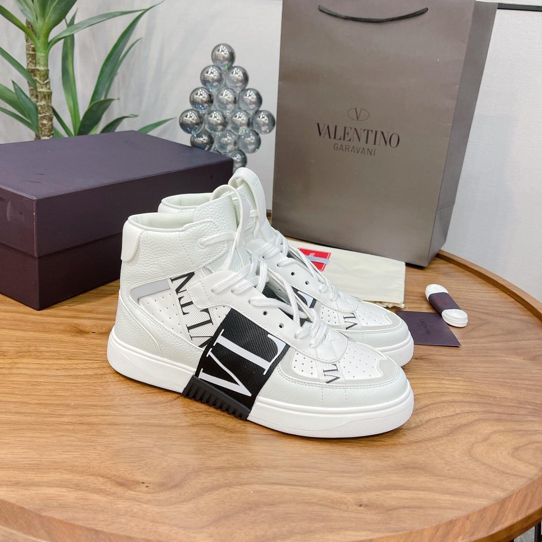 Valenti Mid-Top-Sneaker VL7N aus Kalbsleder mit Bändern - EUR FASHION