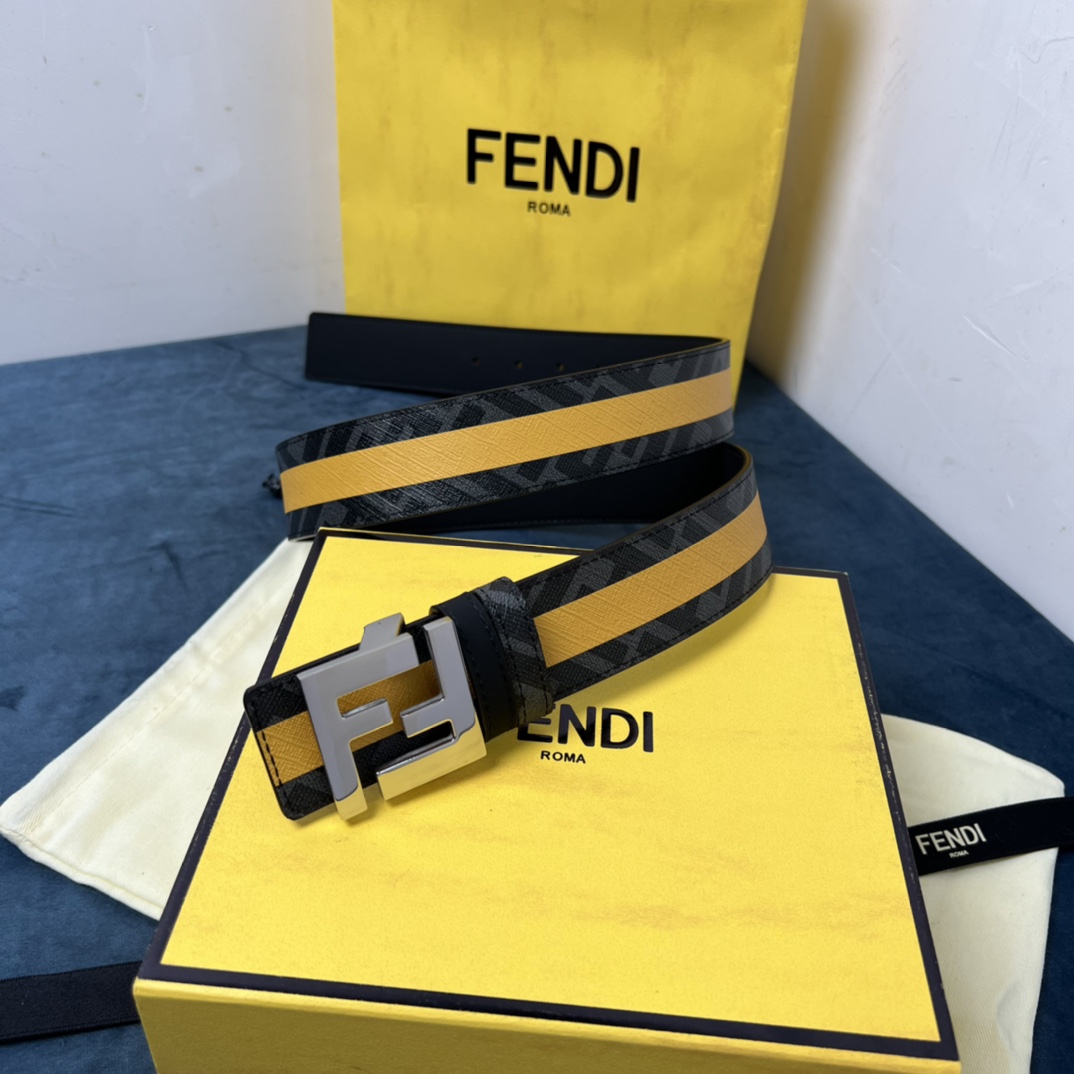 Fendi Wendegürtel aus schwarzem Leder - EUR FASHION