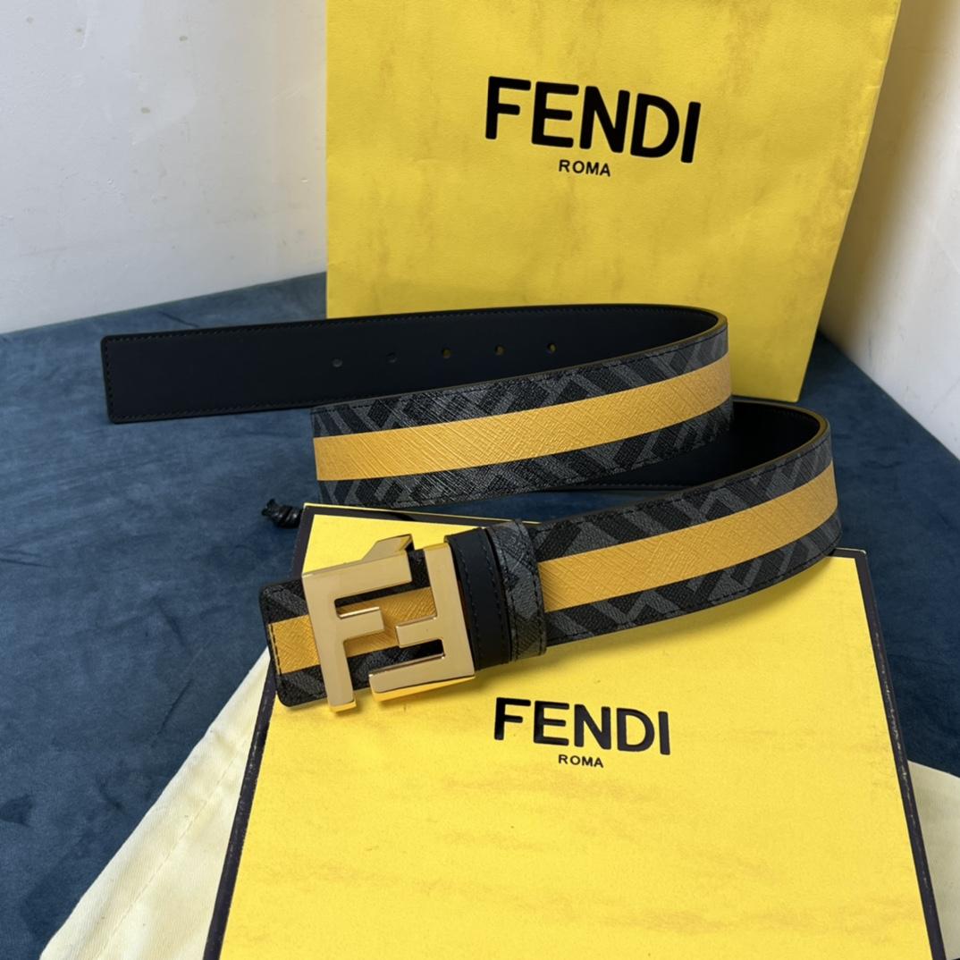 Fendi Wendegürtel aus schwarzem Leder - EUR FASHION