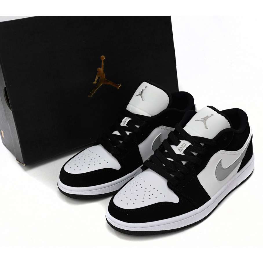 Air Jordan 1 Low Schwarz-Weiß-Grau-Sneaker 552780-018 - EUR FASHION