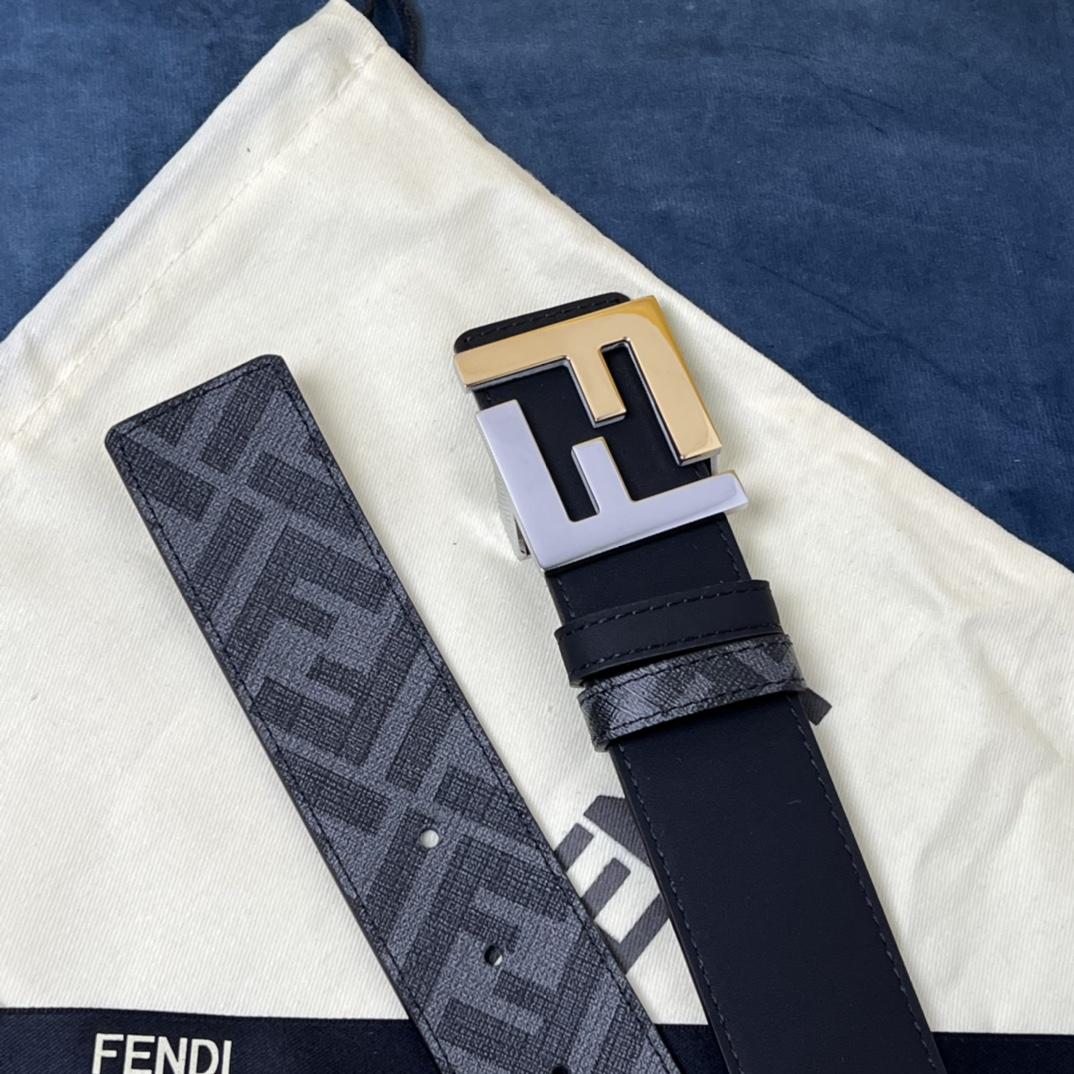Fendi Wendegürtel aus schwarzem Leder - EUR FASHION