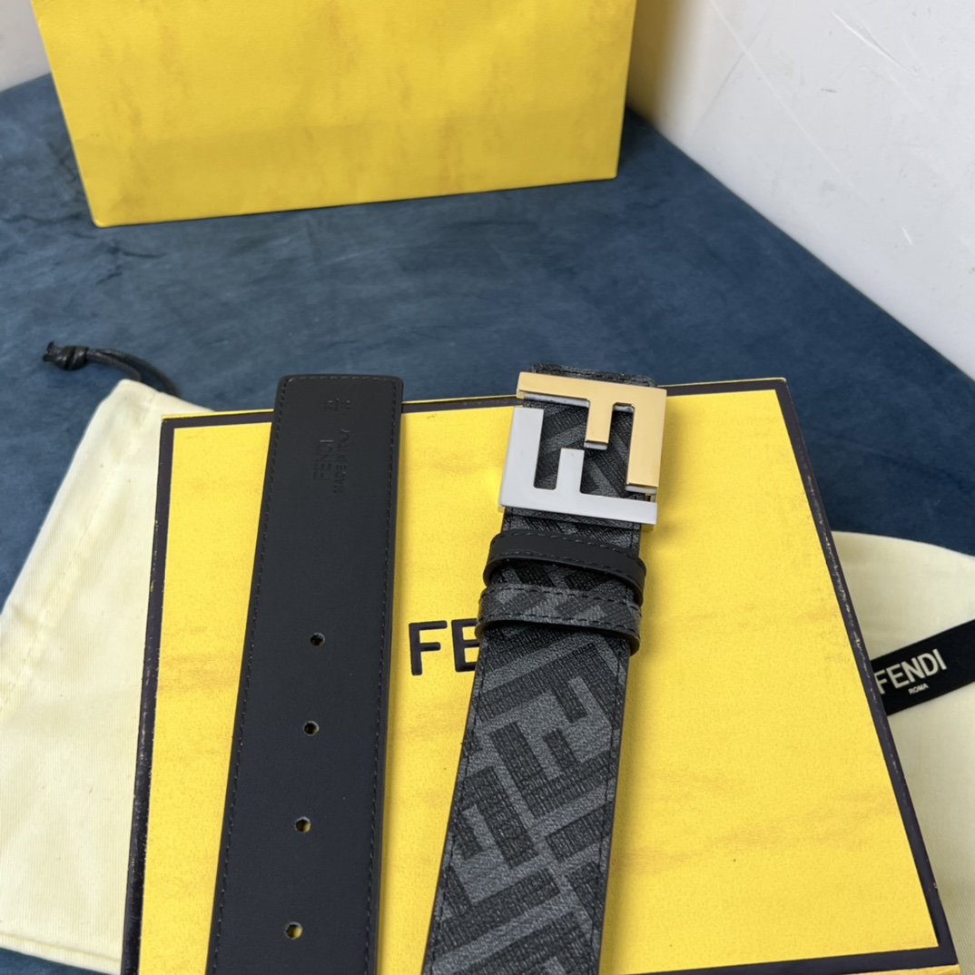 Fendi Wendegürtel aus schwarzem Leder - EUR FASHION