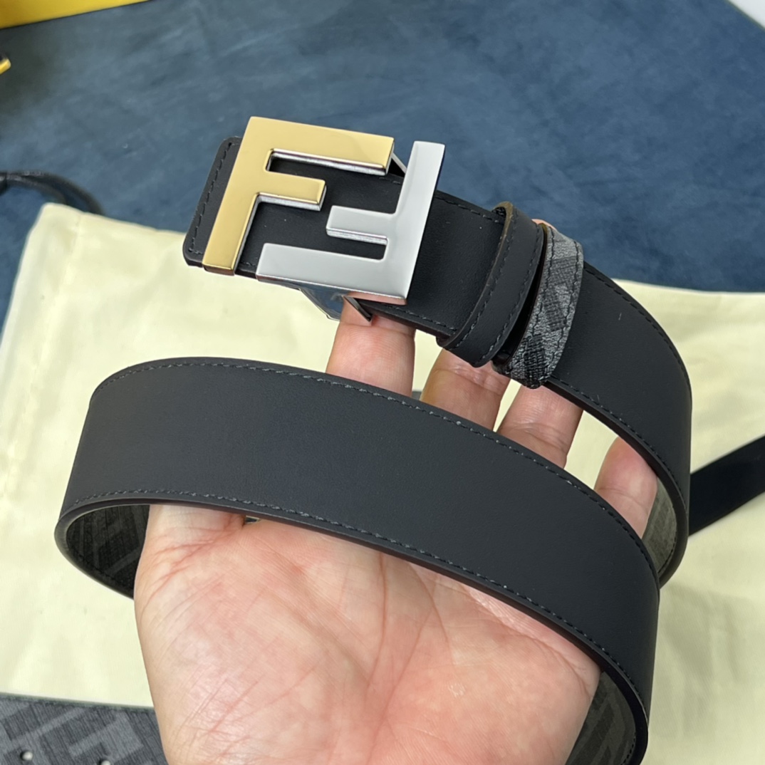 Fendi Wendegürtel aus schwarzem Leder - EUR FASHION