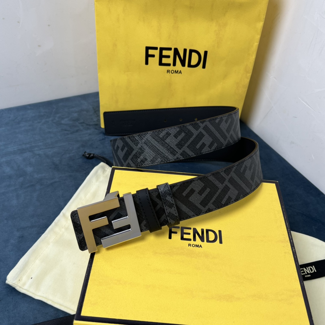 Fendi Wendegürtel aus schwarzem Leder - EUR FASHION