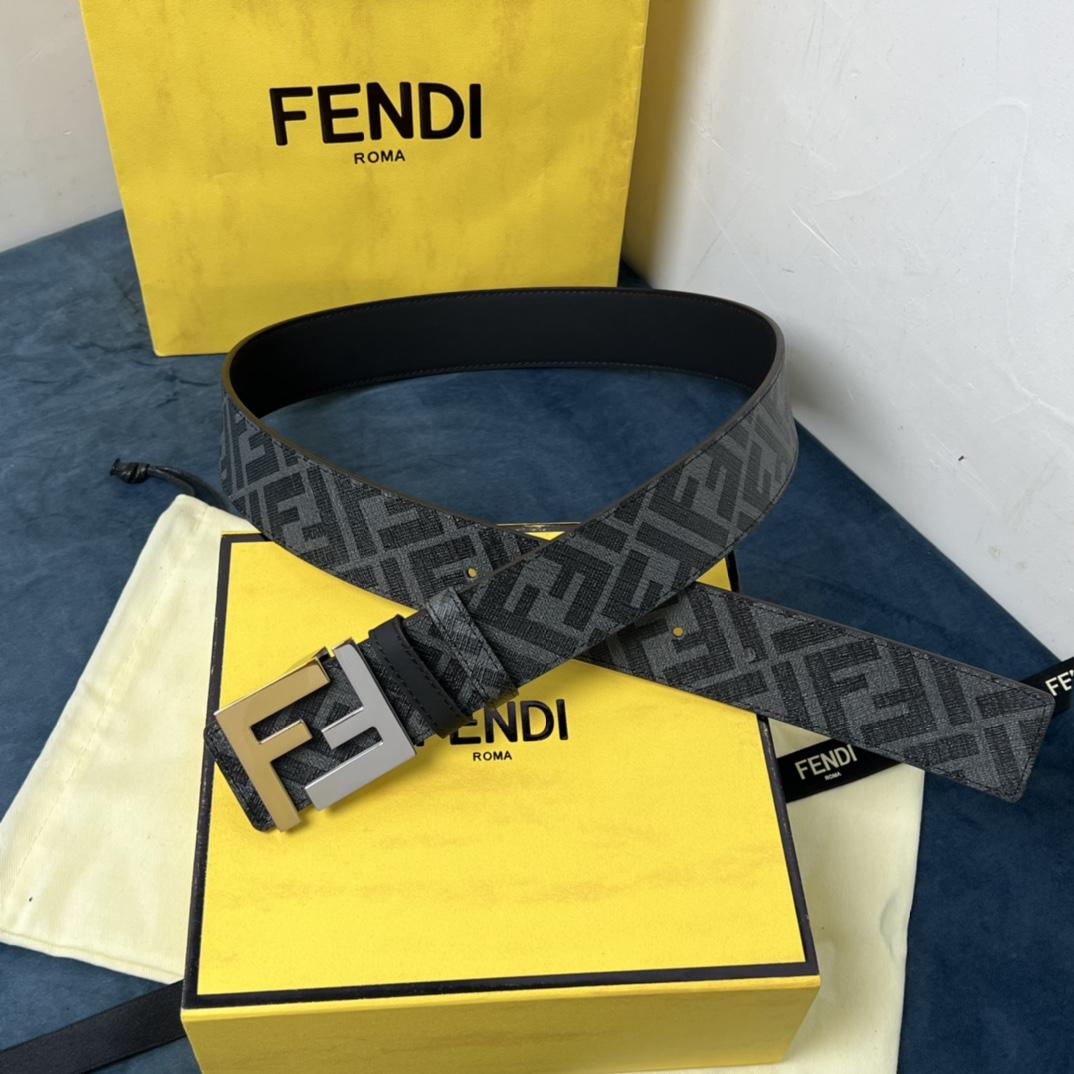 Fendi Wendegürtel aus schwarzem Leder - EUR FASHION