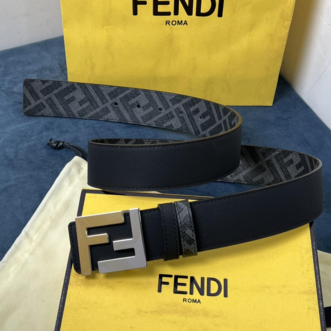 Fendi Wendegürtel aus schwarzem Leder - EUR FASHION