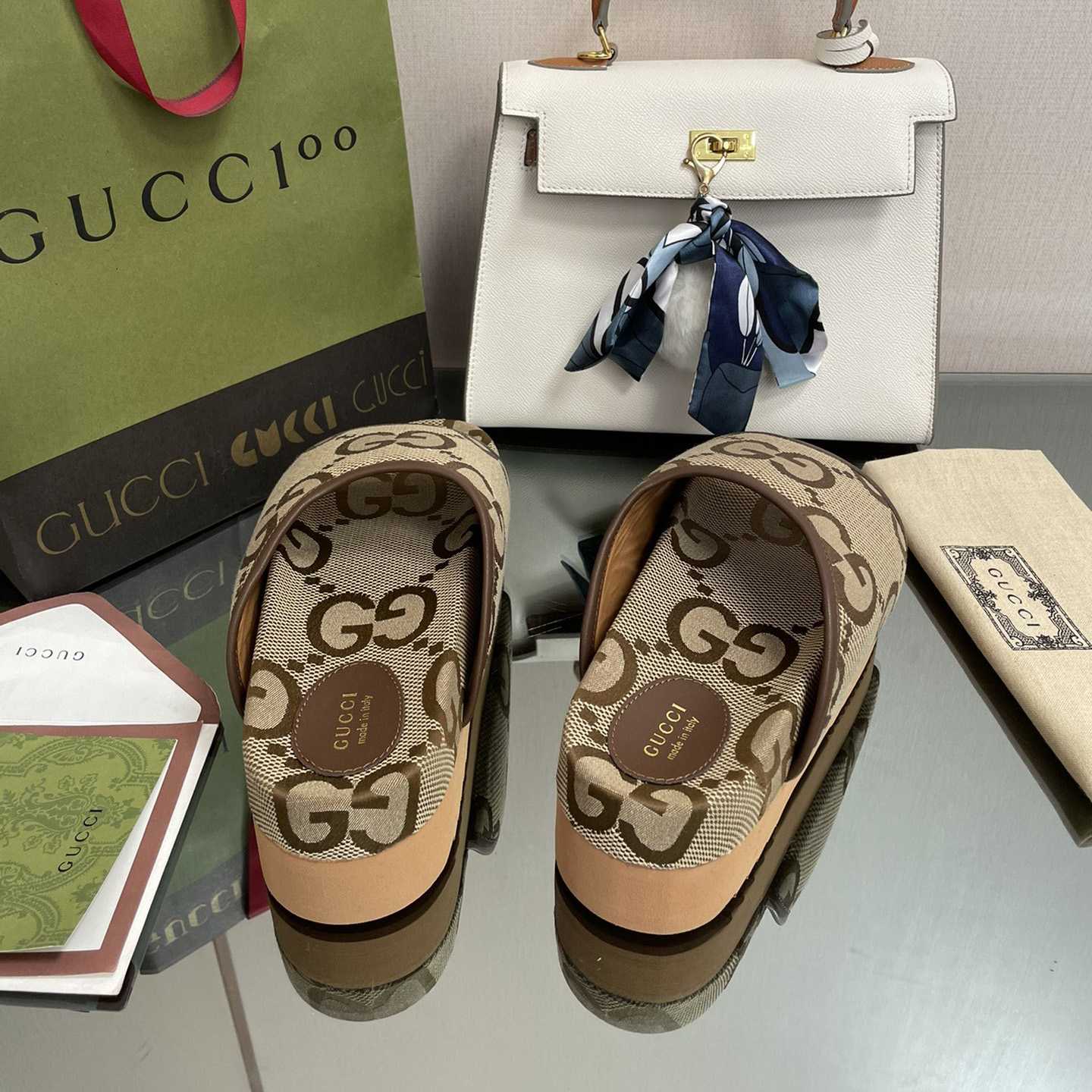 Gucci Jumbo GG Plateau-Slide für Damen - EUR FASHION