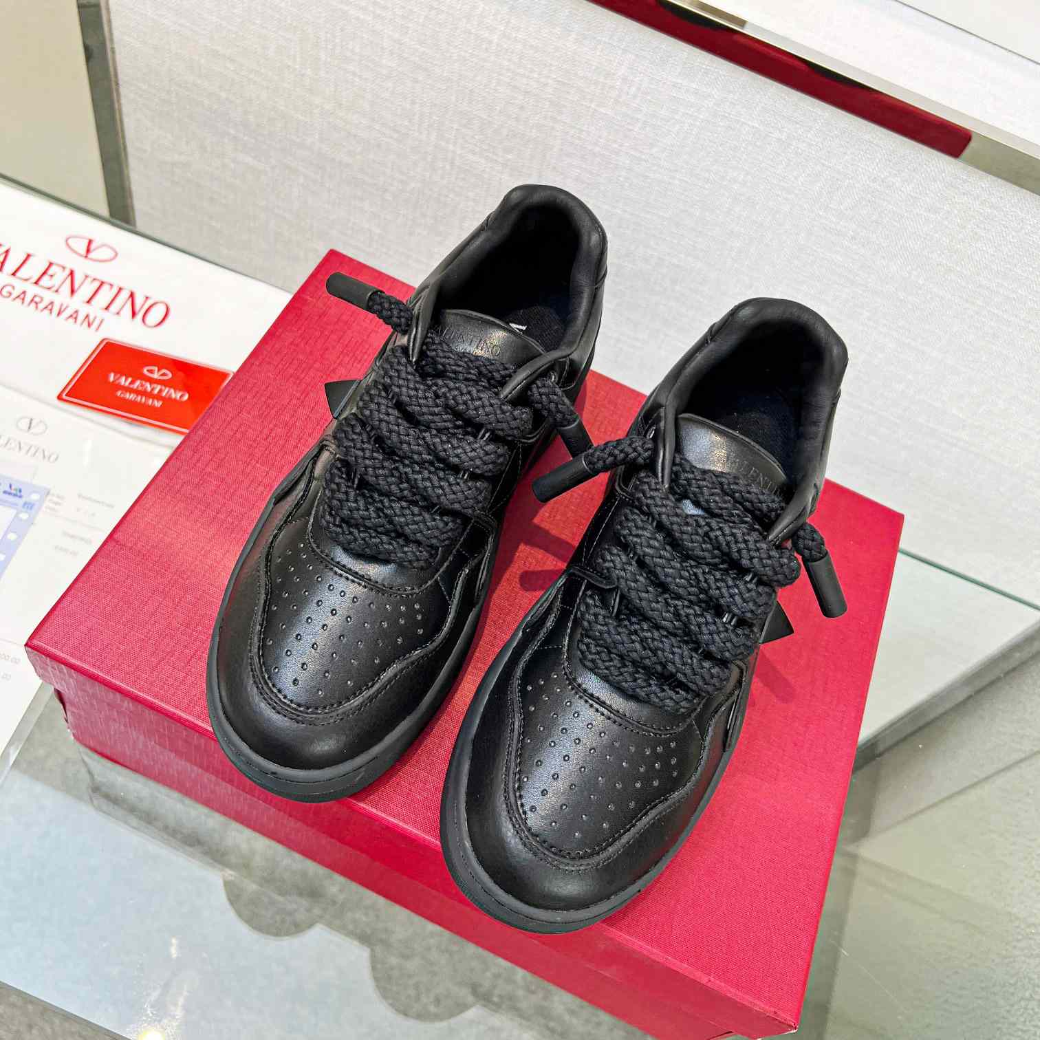 Valenti One Stud XL Low-Top-Sneaker aus Nappaleder - EUR FASHION