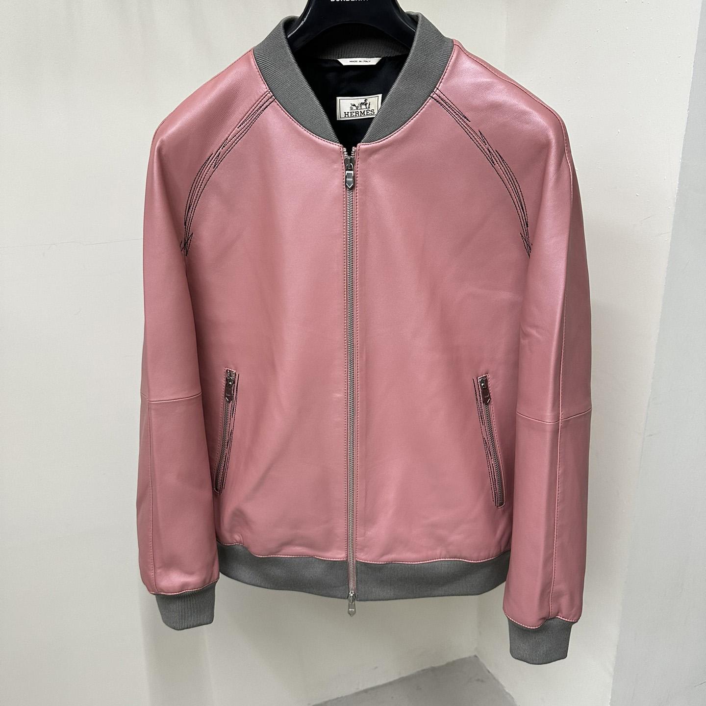 Hermès-Jacke aus rosa Kalbsleder - EUR FASHION