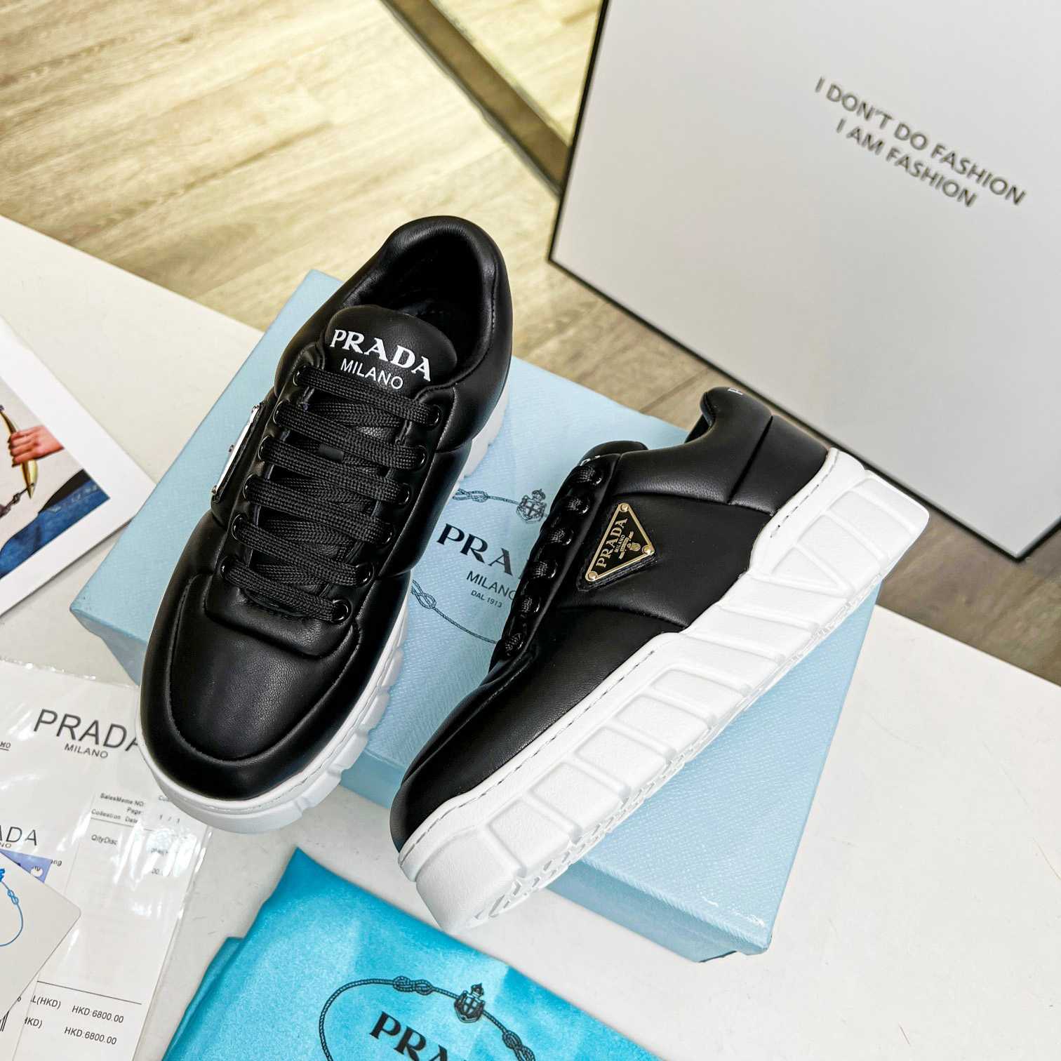 Prada gepolsterte Sneakers aus Nappaleder - EUR FASHION