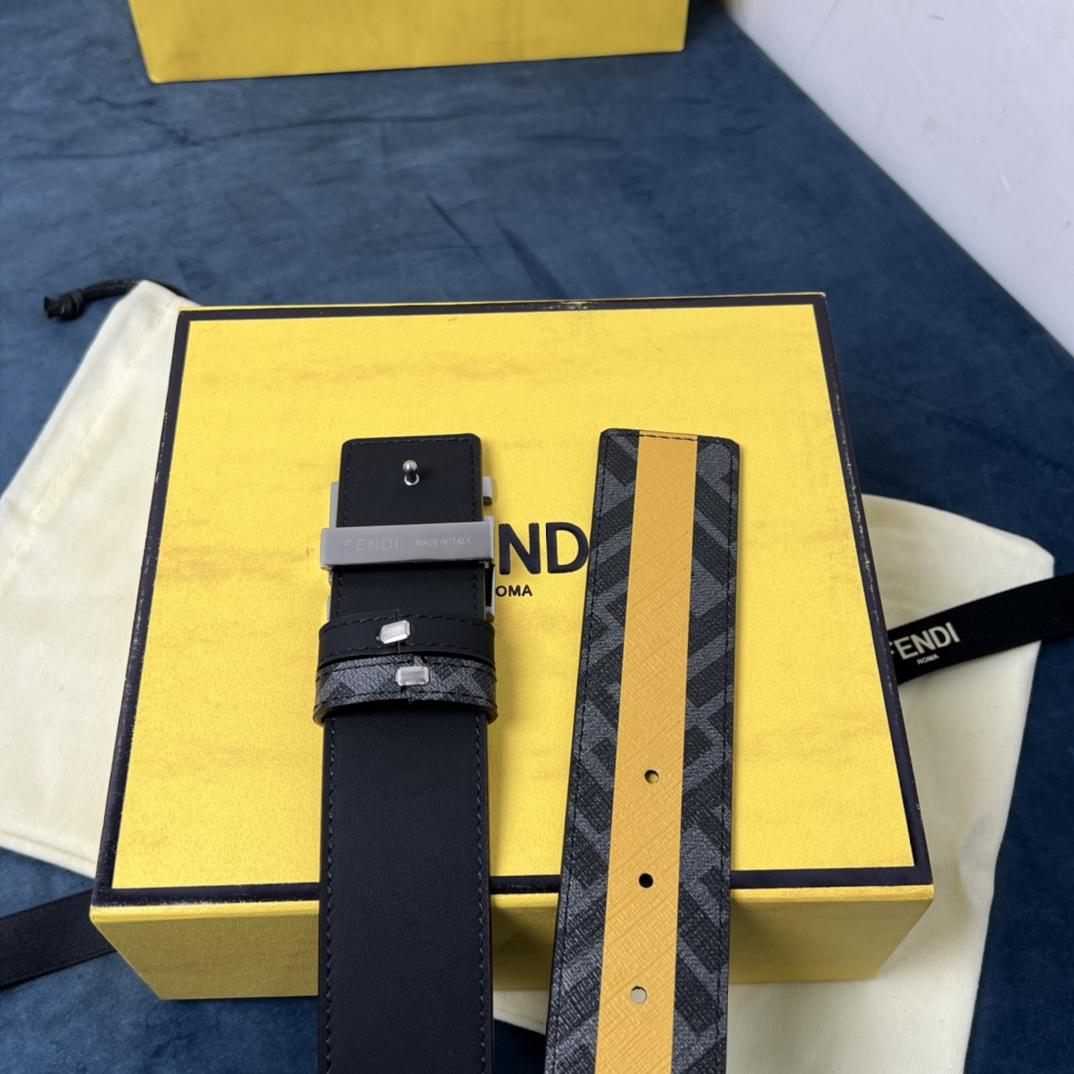 Fendi Wendegürtel aus schwarzem Leder - EUR FASHION
