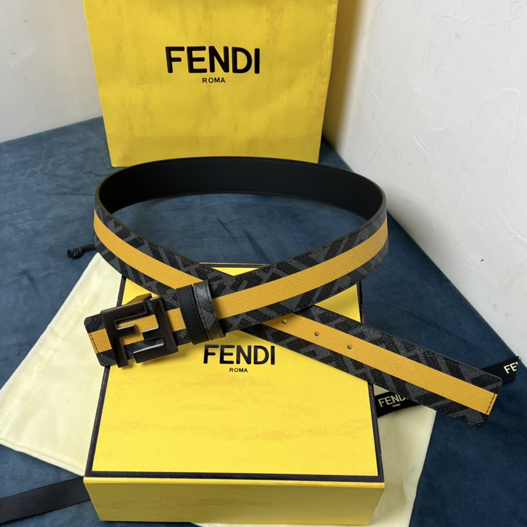 Fendi Wendegürtel aus schwarzem Leder - EUR FASHION