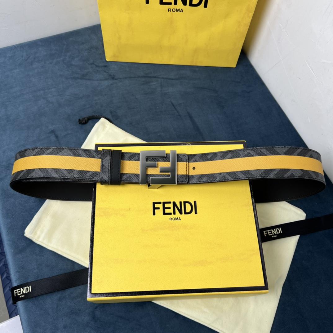Fendi Wendegürtel aus schwarzem Leder - EUR FASHION