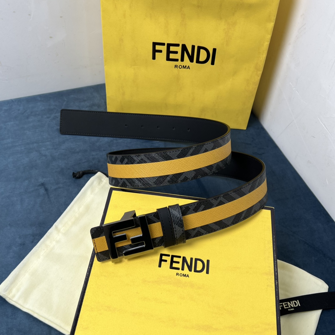 Fendi Wendegürtel aus schwarzem Leder - EUR FASHION