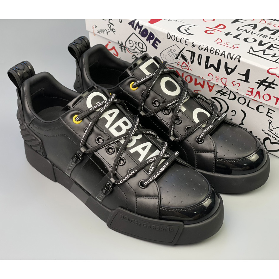 Dolce & Gabbana Portofino Sneakers aus Kalbsleder und Lackleder - EUR FASHION