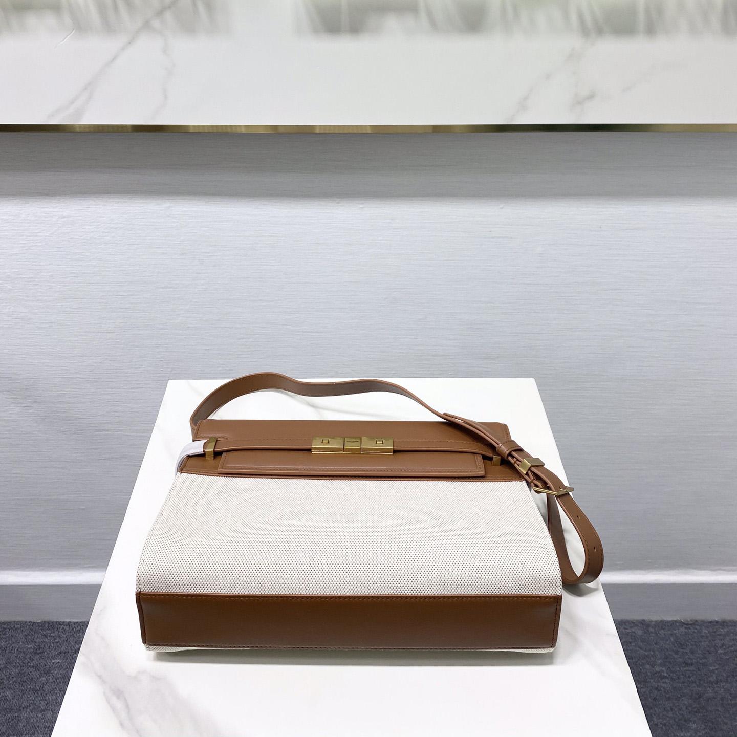 Saint Laurent Manhattan Umhängetasche aus Canvas und Leder - EUR FASHION