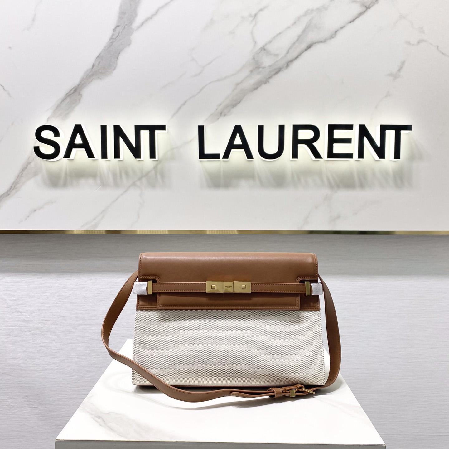 Saint Laurent Manhattan Umhängetasche aus Canvas und Leder - EUR FASHION