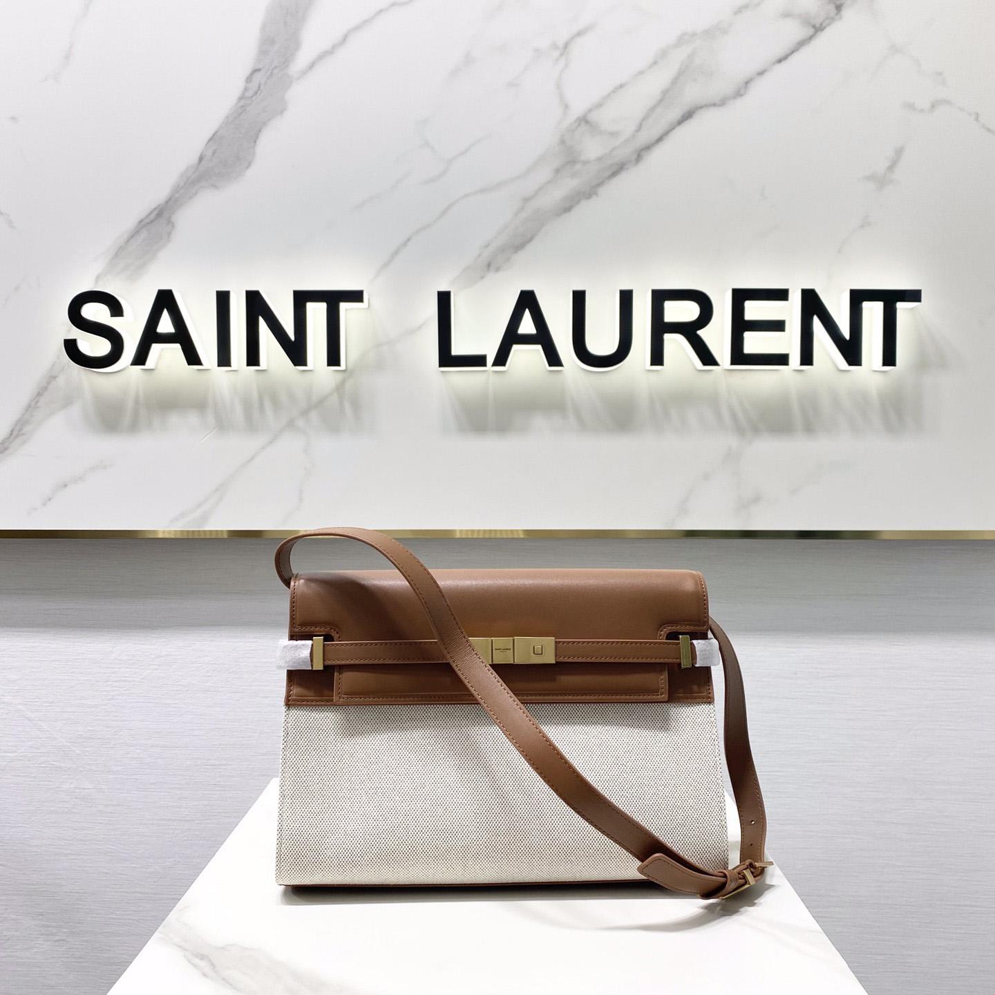 Saint Laurent Manhattan Umhängetasche aus Canvas und Leder - EUR FASHION