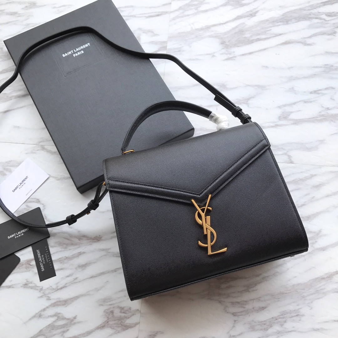 Saint Laurent Cassandra MIni-Tasche mit Griff oben aus Leder mit Grain-de-Poudre-Prägung - EUR FASHION