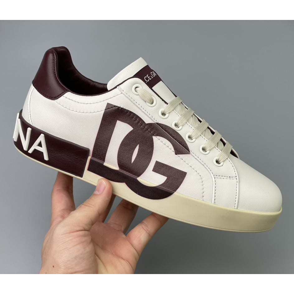 Dolce & Gabbana Portofino-Sneaker aus Kalbsleder mit DG-Logo - EUR FASHION