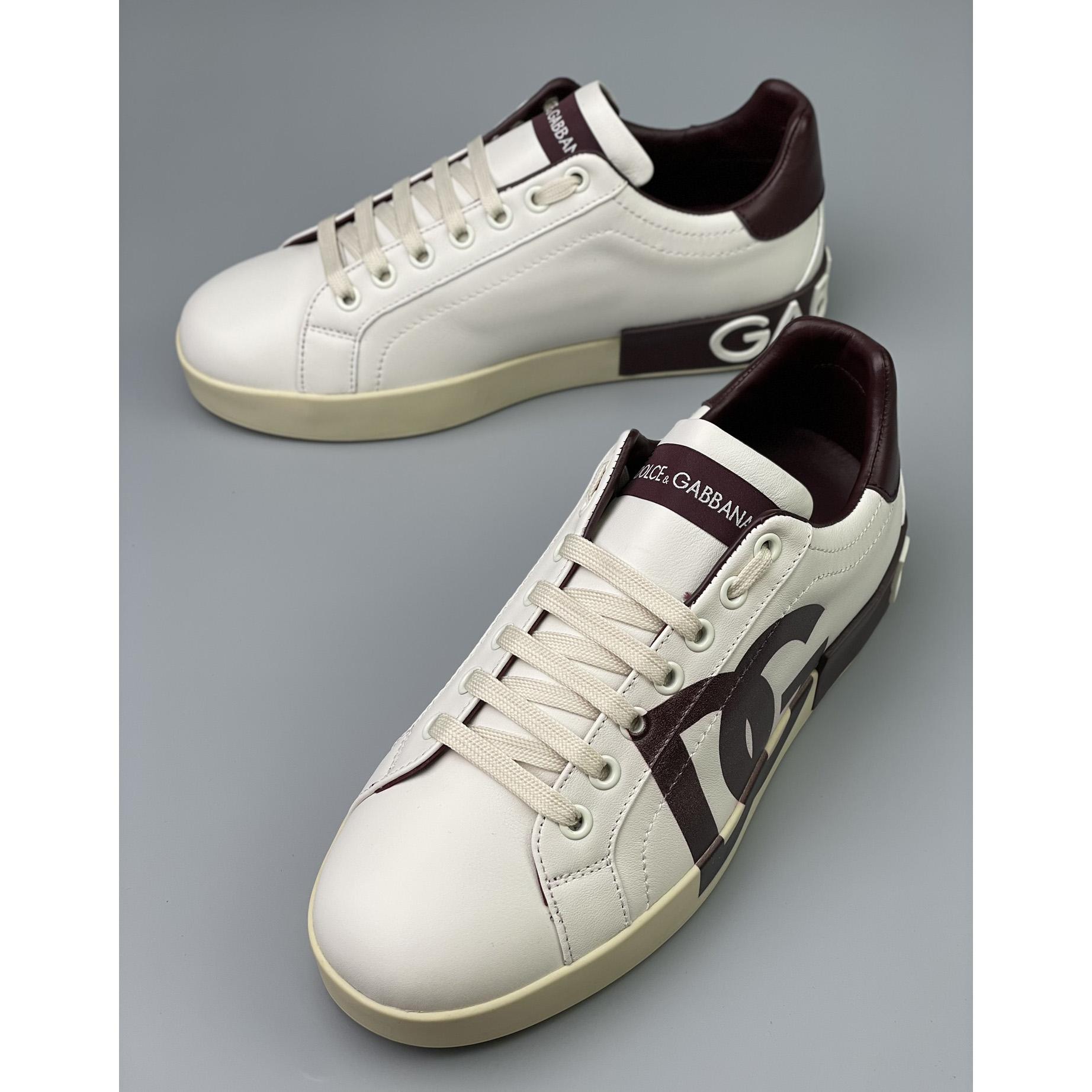 Dolce & Gabbana Portofino-Sneaker aus Kalbsleder mit DG-Logo - EUR FASHION