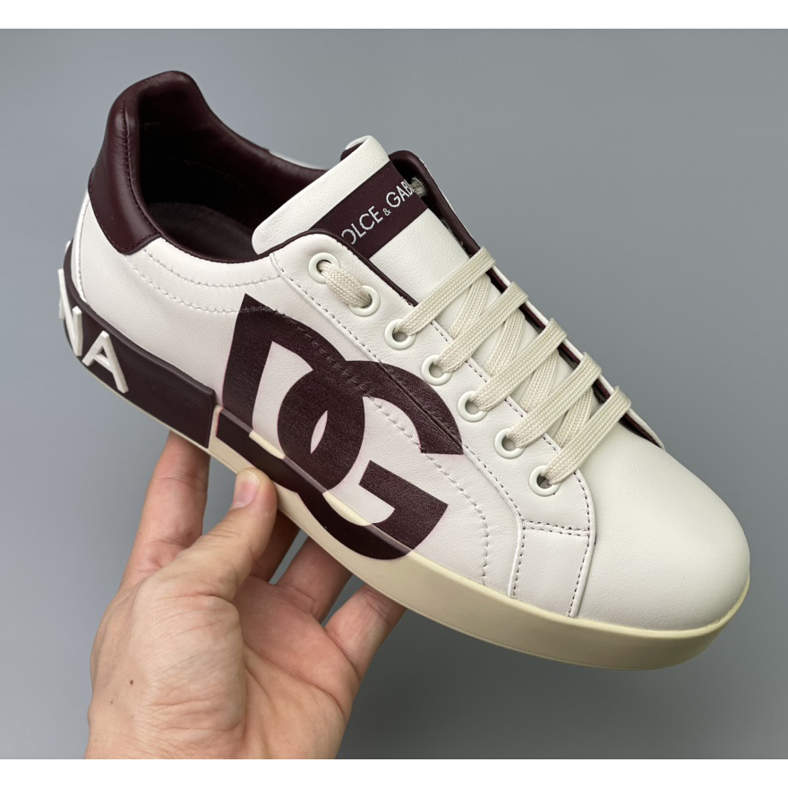 Dolce & Gabbana Portofino-Sneaker aus Kalbsleder mit DG-Logo - EUR FASHION
