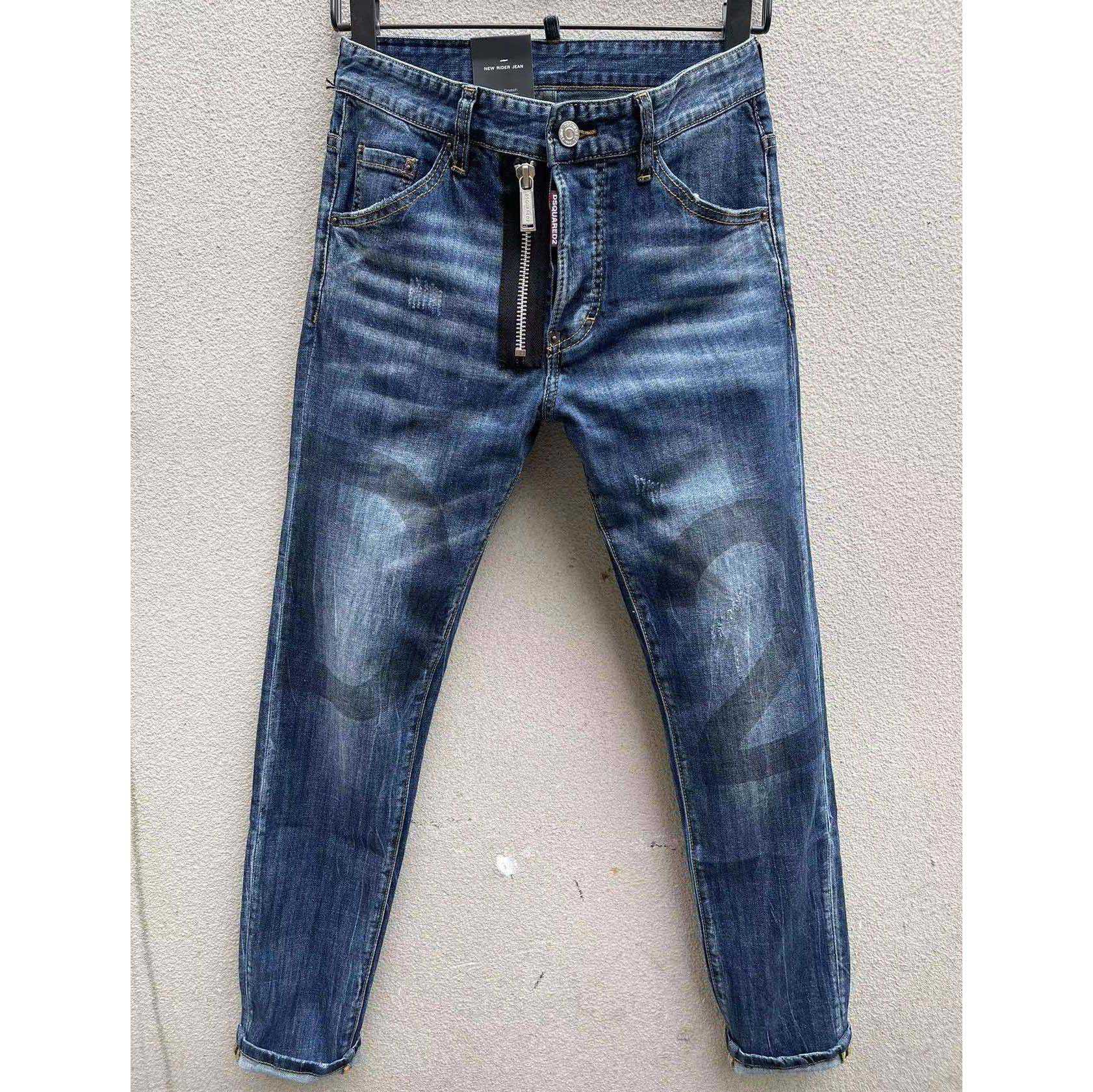 Dsquared2 – Röhrenjeans mit Logodetail in Blau DSQ102 - EUR FASHION