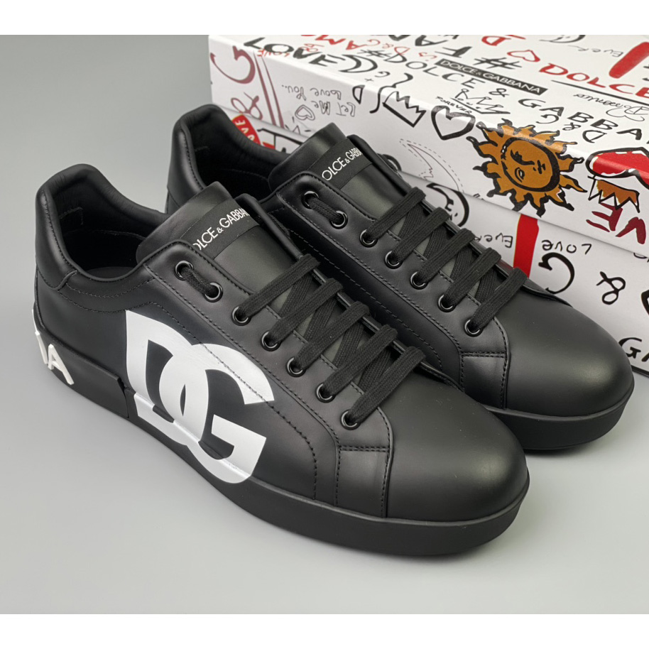 Dolce & Gabbana – Portofino-Sneaker aus Kalbsleder mit DG-Logo-Print - EUR FASHION