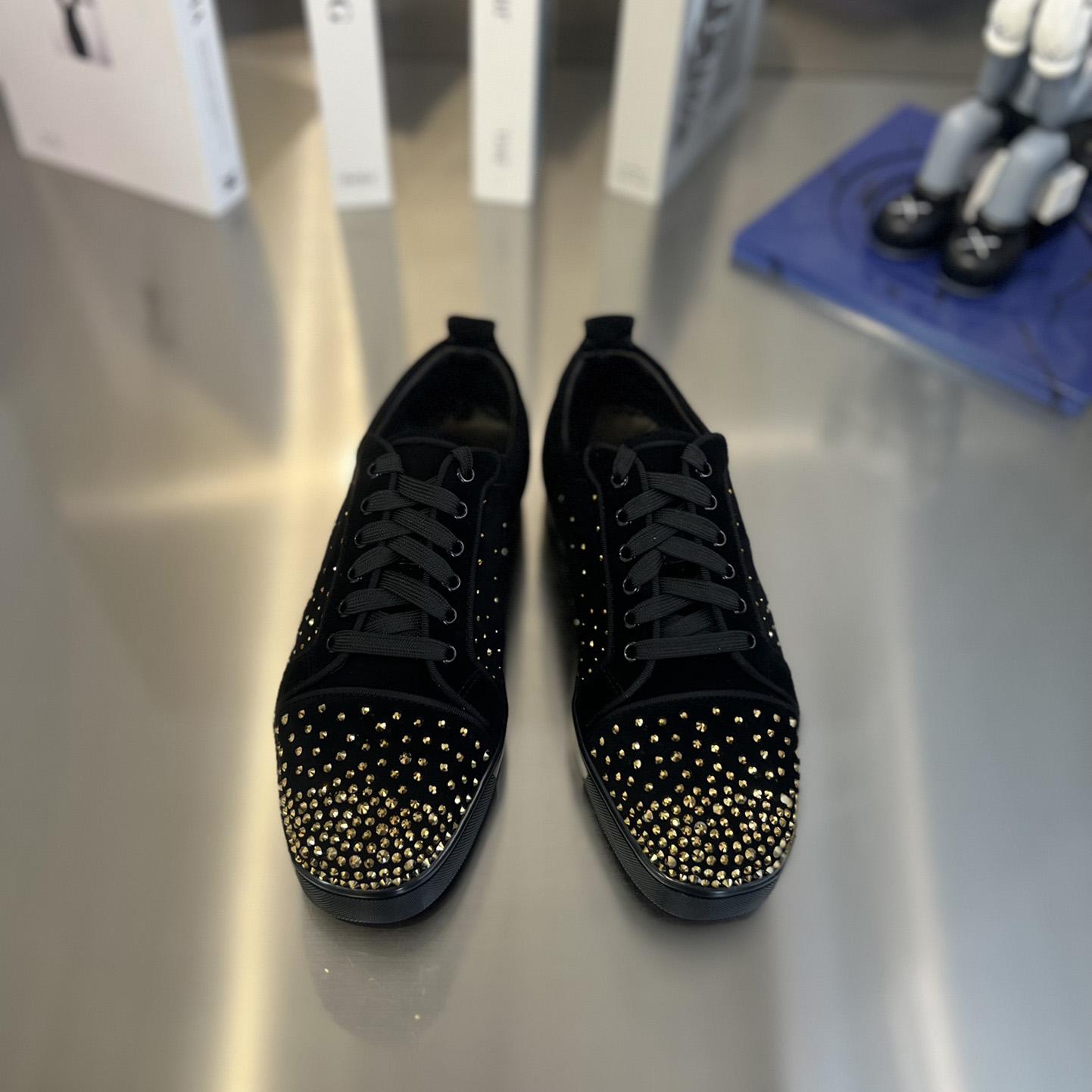 Christian Louboutin Herren Degralouis Junior Strass flache Low-Top-Sneaker - EUR FASHION