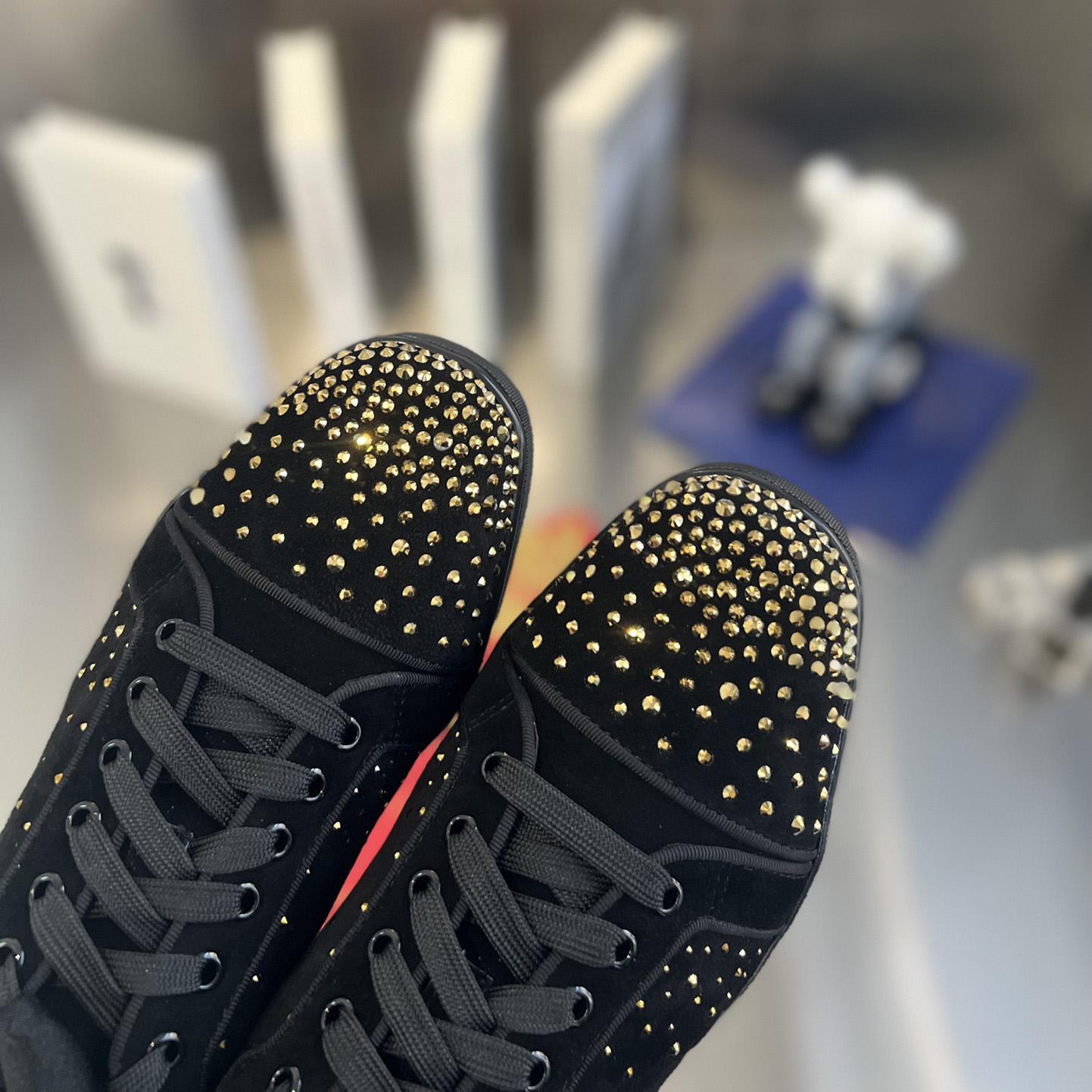 Christian Louboutin Herren Degralouis Junior Strass flache Low-Top-Sneaker - EUR FASHION