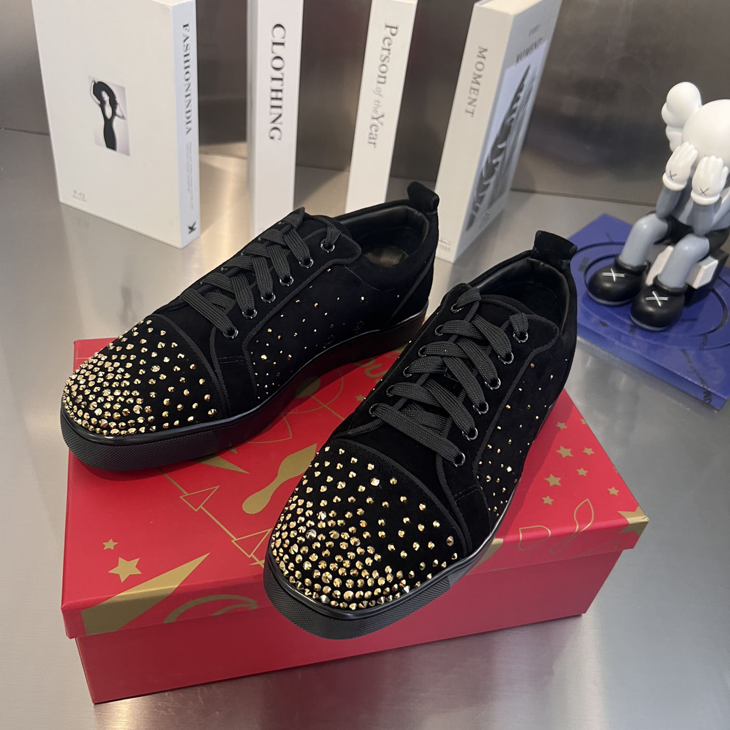 Christian Louboutin Herren Degralouis Junior Strass flache Low-Top-Sneaker - EUR FASHION